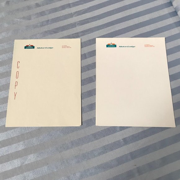 Vtg 70s Hojo Motor Lodge Letterhead & Copy Paper - Picture 1 of 8